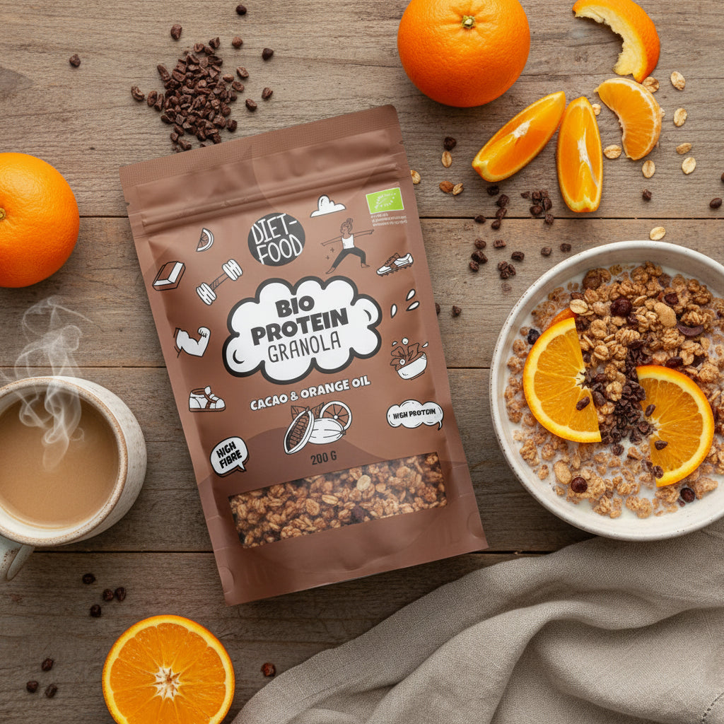 Granola Protéiné Bio Cacao & Orange – 200 g